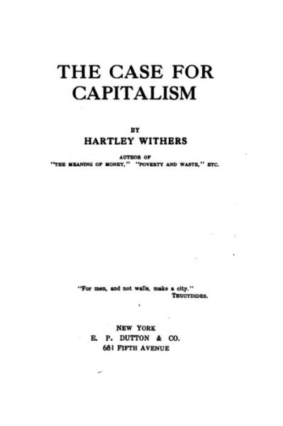 Cover for Hartley Withers · The Case for Capitalism (Paperback Book) (2016)