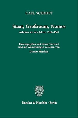 Cover for Carl Schmitt · Staat, Grossraum, Nomos (Hardcover bog) (2021)