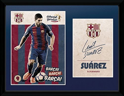 Barcelona: Suarez Vintage 16/17 (Stampa In Cornice 30x40 Cm) - Barcelona - Gadżety -  - 5028486369713 - 