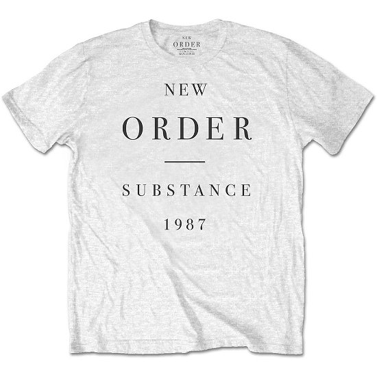 Cover for New Order · New Order Unisex T-Shirt: Substance (T-shirt) [size S] [White - Unisex edition]