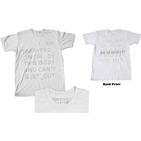 Cover for Radiohead · Radiohead Unisex T-Shirt: Trapped (White) (Back Print) (T-shirt) [size S] [White - Unisex edition] (2021)