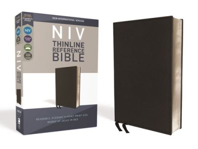 Cover for Zondervan · NIV, Thinline Reference Bible, Premium Leather, Calfskin, Black, Red Letter Edition, Comfort Print (Leather Book) (2018)