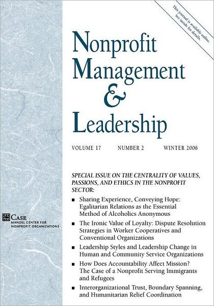 Cover for Nml (Nonprofit Management &amp; Leadership) · Nonprofit Management and Deadership (Winter 2006) (Paperback Book) (2007)