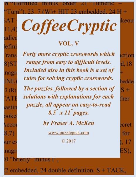 Cover for Fraser a McKen · CoffeeCryptic Vol. V (Paperback Book) (2017)