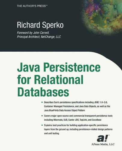 Cover for Richard Sperko · Java Persistence for Relational Databases (Paperback Book) [Softcover reprint of the original 1st edition] (2003)