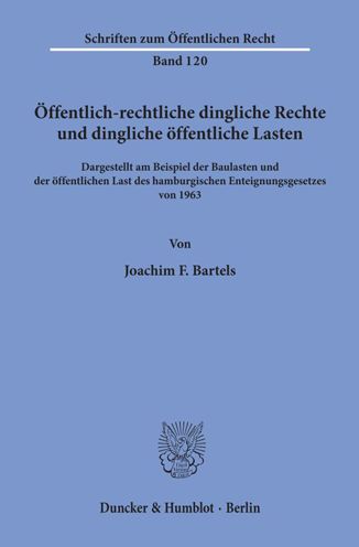 Cover for Bartels · Öffentlich-rechtliche dingliche (Book) (1970)