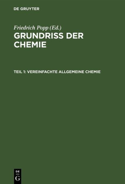 Grundriß der Chemie - Popp - Books -  - 9783486776713 - 1949