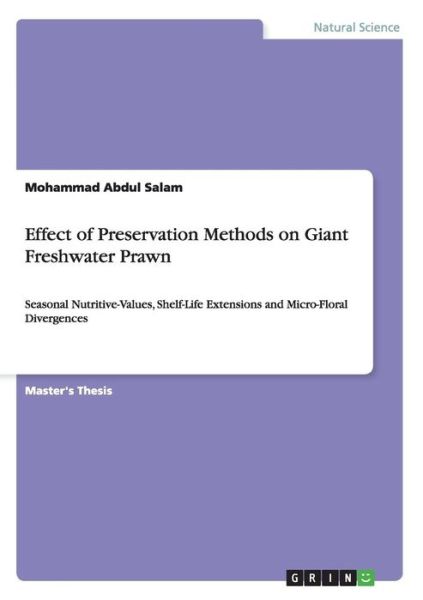 Cover for Salam · Effect of Preservation Methods on (Book) (2015)