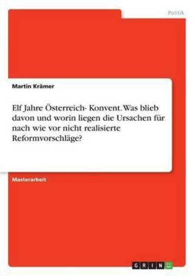 Cover for Krämer · Elf Jahre Österreich- Konvent. W (Bog) (2016)