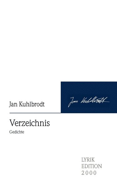 Cover for Jan Kuhlbrodt · Verzeichnis (Pocketbok) [German edition] (2006)