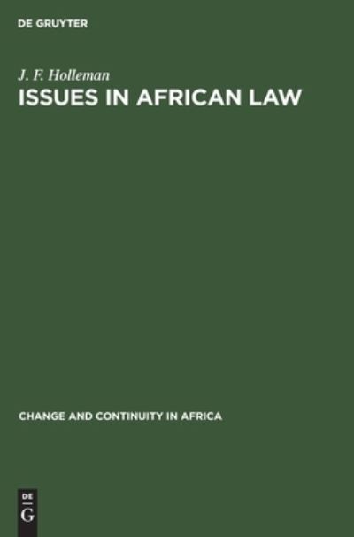 Cover for J. F. Holleman · Issues in African law (Book) (1974)