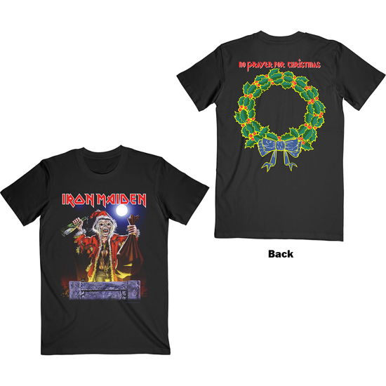 Iron Maiden Unisex T-Shirt: No Prayer For Christmas (Back Print) - Iron Maiden - Merchandise -  - 5056368694714 - 