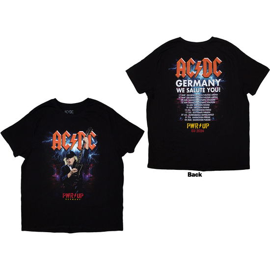 Cover for AC/DC · AC/DC Unisex T-Shirt: PWR-UP Germany EU Tour '24 (Black) (Back Print &amp; Ex-Tour) (T-shirt) [size XXXL] (2024)