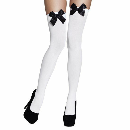 Stockings White / Black Bow (87830) -  - Gadżety - Boland - 8712026022714 - 