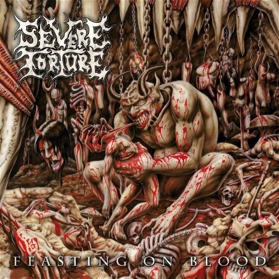 Cover for Severe Torture · Feasting on Blood (Clear &amp; Red Splatter) (LP) (2022)