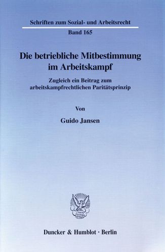 Cover for Jansen · Die betriebliche Mitbestimmung i (Book) (1999)