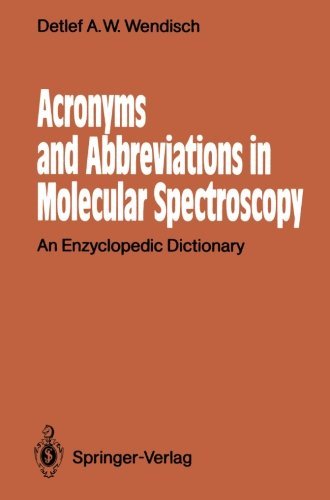 Cover for Detlef A.w. Wendisch · Acronyms and Abbreviations in Molecular Spectroscopy: an Enzyclopedic Dictionary (Pocketbok) [Softcover Reprint of the Original 1st Ed. 1990 edition] (2011)