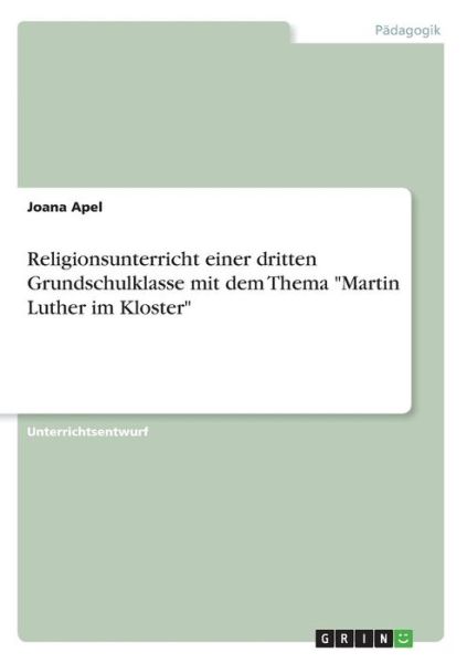 Cover for Apel · Religionsunterricht einer dritten (Book)