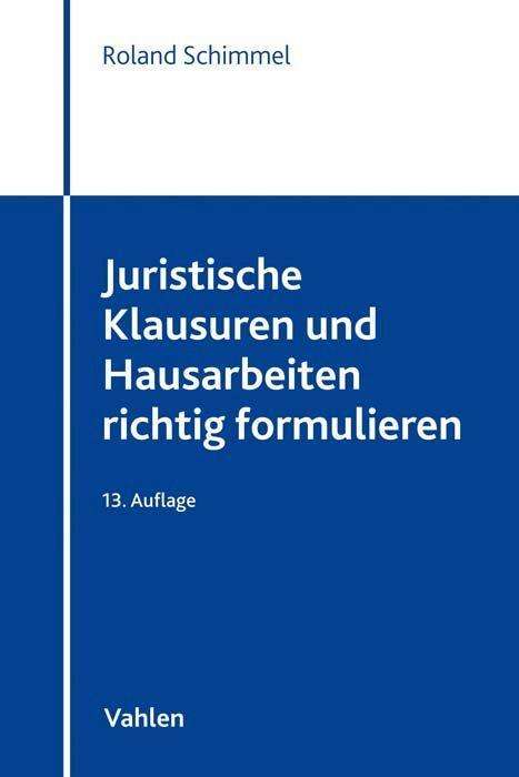 Cover for Schimmel · Juristische Klausuren und Haus (Book)