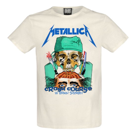 Metallica-Crash Course In Brain Surgery Amplified Vintage White Medium T Shirt - Metallica - Merchandise - AMPLIFIED - 5054488588715 - 1. december 2023