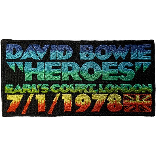 David Bowie Standard Woven Patch: Heroes Earls Court - David Bowie - Merchandise -  - 5056561098715 - 