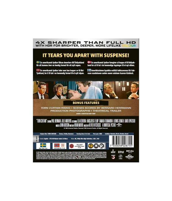 Torn Curtain (4k) -  - Filmes - Universal - 7333018028715 - 13 de novembro de 2023