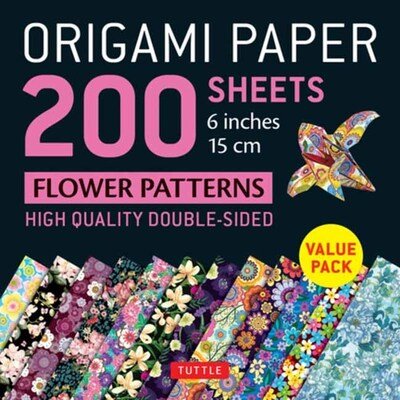 Cover for Tuttle Studio · Origami Paper 200 sheets Flower Patterns 6&quot; (15 cm): Double Sided Origami Sheets Printed with 12 Different Designs (Instructions for 6 Projects Included) (Schreibwaren) (2020)