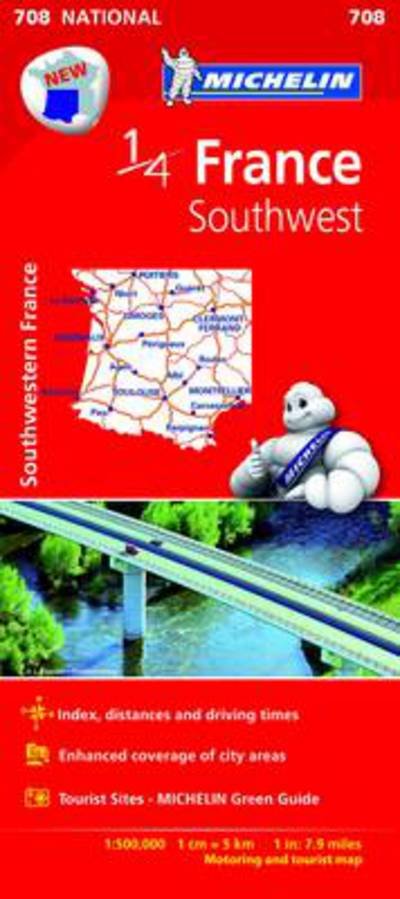 Michelin National Maps: France Southwest - Michelin - Kirjat - Michelin - 9782067200715 - maanantai 14. toukokuuta 2018