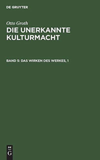 Cover for No Contributor · Das Wirken des Werkes, 1 (Hardcover Book) (1963)