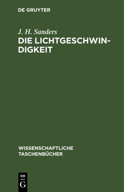 Cover for J. H. Sanders · Die Lichtgeschwindigkeit (Book) (1971)