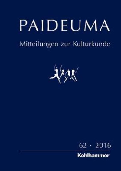 Cover for Karl-Heinz Kohl · Paideuma 62/2016 (Paperback Book) (2016)