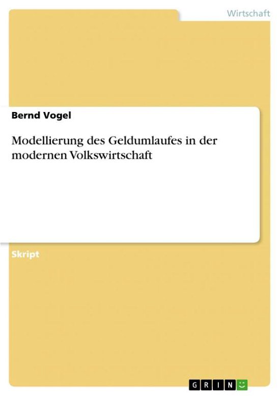 Cover for Vogel · Modellierung des Geldumlaufes in (Book) [German edition] (2013)
