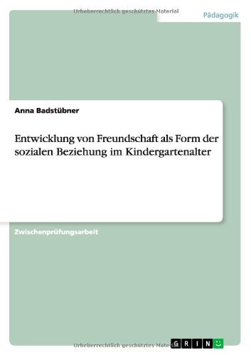 Cover for Badstübner · Entwicklung von Freundschaft (Book) [German edition] (2014)