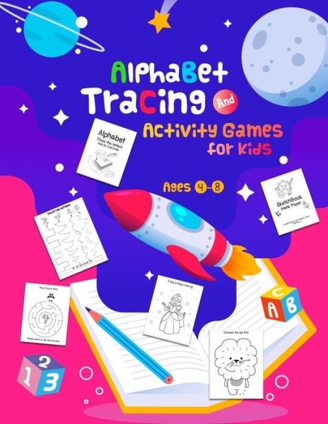 Cover for Blackrock Publishers · Alphabet Tracing and Activity Games For Kids Ages 4-8 (Pocketbok) (2020)
