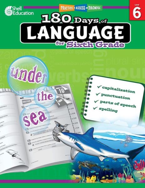 Cover for Suzanne Barchers · 180 Days of Language for Sixth Grade: Practice, Assess, Diagnose (Paperback Book) (2014)