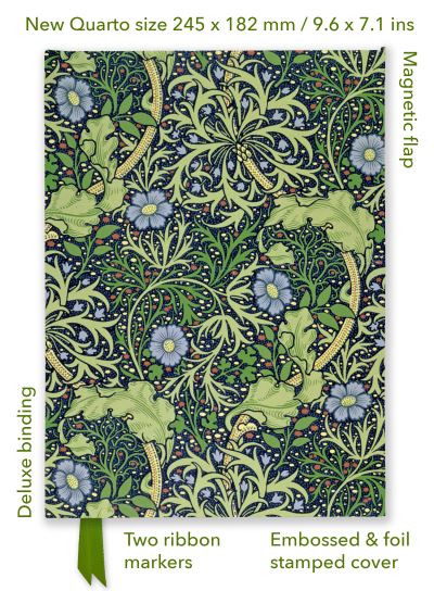 William Morris: Seaweed (Foiled Quarto Journal) - Flame Tree Quarto Notebook - - Books - Flame Tree Publishing - 9781804177716 - February 27, 2024
