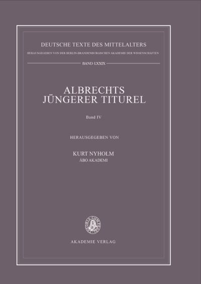 Albrechts Juengerer Titurel V IV - Aa - Books - Wiley-VCH - 9783050020716 - December 1, 1995