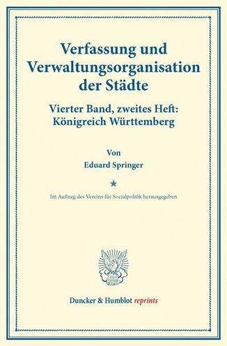 Cover for Springer · Verfassung und Verwaltungsorga (Book) (2014)