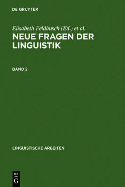 Cover for Elisabeth Feldbusch · Neue Fragen der Linguistik.2 (Book) (1991)