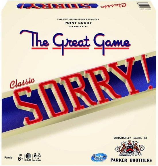Classic Sorry! (Large Item, Board Game) - Sorry - Brætspil - Winning Moves - 0714043011717 - 30. juni 2017