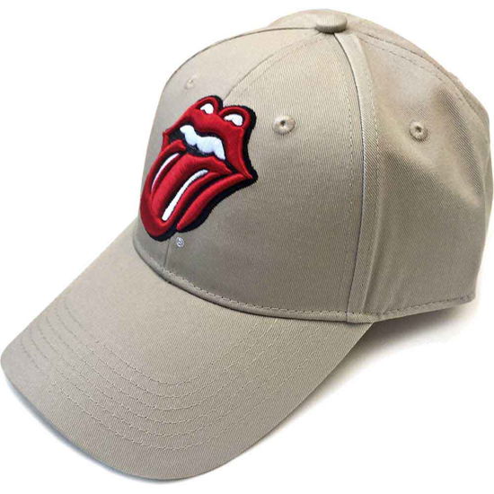The Rolling Stones Unisex Baseball Cap: Classic Tongue (Sand) - The Rolling Stones - Fanituote - Bravado - 5056170621717 - 