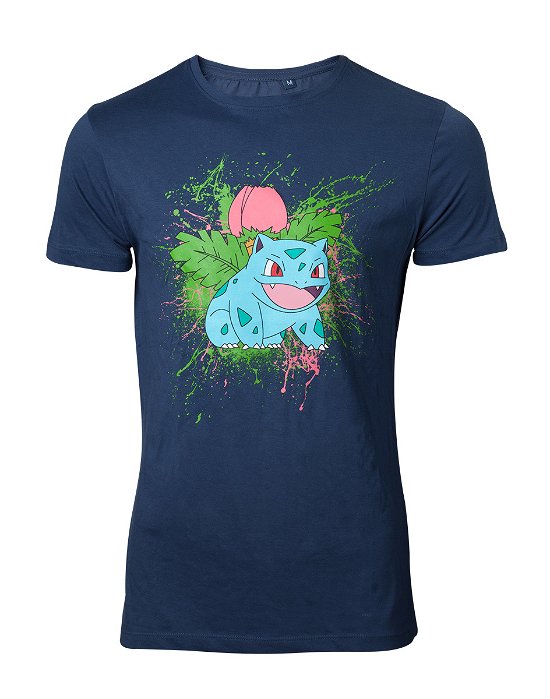 Cover for Bioworld Europe · Pokemon - Navy Ivysaur Splatter Blue (T-Shirt Unis (CLOTHES) [size L] (2019)