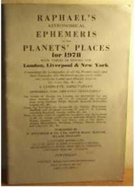 Cover for Edwin Raphael · Raphael's Astronomical Ephemeris: With Tables of Houses for London, Liverpool and New York (Paperback Book) [New edition] (1977)