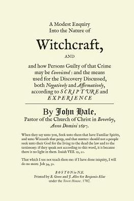 Cover for John Hale · A Modest Enquiry Into the Nature of Witchcraft (Paperback Book) (2019)