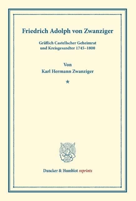 Cover for Zwanziger · Friedrich Adolph von Zwanzige (Book) (2013)
