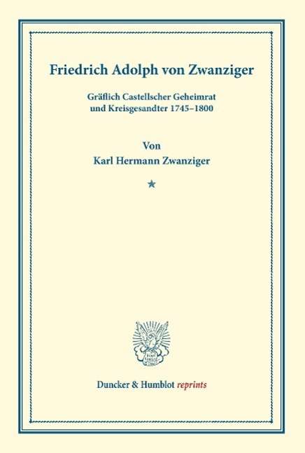 Cover for Zwanziger · Friedrich Adolph von Zwanzige (Book) (2013)