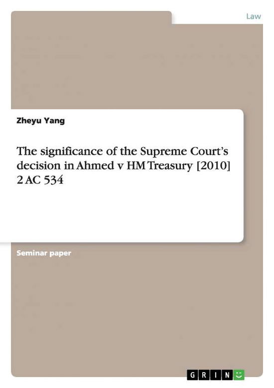 The significance of the Supreme Co - Yang - Books - Grin Verlag Gmbh - 9783656889717 - February 10, 2015