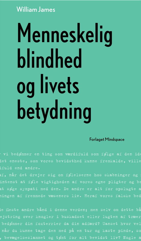 Cover for William James · Menneskelig blindhed og livets betydning (Sewn Spine Book) [1.º edición] (2018)