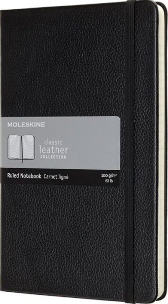 Cover for Moleskine · Moleskine Leather Notebook Large Ruled Hard Cover Black (5 X 8.25) (Buch) (2018)