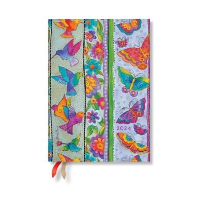 Hummingbirds & Flutterbyes (Playful Creations) Midi 12-month Day-at-a-Time Dayplanner 2024 - Playful Creations - Paperblanks - Livros - Paperblanks - 9781439706718 - 2023